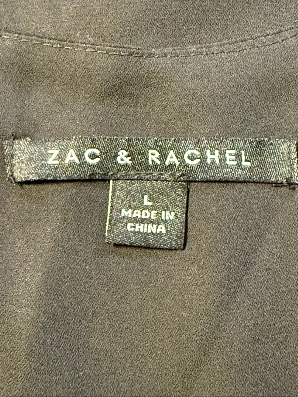 Zac & Rachel Black Sleeveless Half Zip Blouse Tank Top Size Large